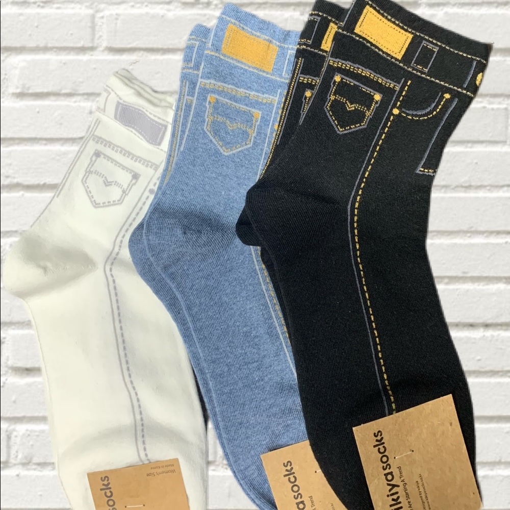 Women’s Denim Style socks By Kikiya socks size 5-9